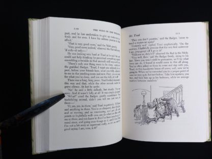 1954 copy of The Wind in the Willows illustrated by Ernest Shepard page 110 and 111