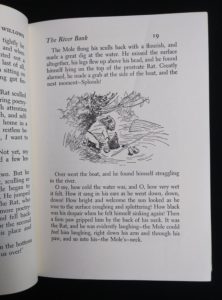1954 copy of The Wind in the Willows illustration by Ernest Shepard on page 19