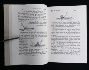 1954 copy of The Wind in the Willows illustrations by Ernest Shepard on page 16 and 17