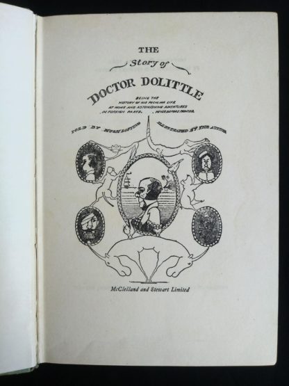 1962 copy of The Story of Doctor Dolittle by Hugh Lofting title page up close