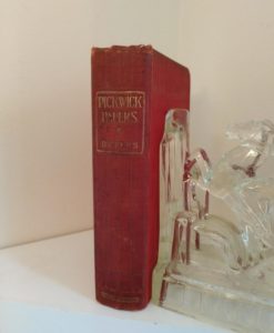 Spine view of a 1906 copy of PICKWICK PAPERS by Charles Dickens, Ward Lock & Co