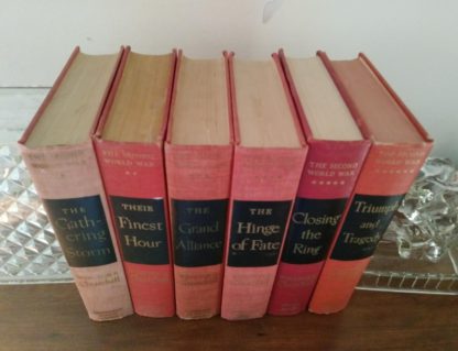 THE SECOND WORLD WAR by Winston Churchill 6 Volume first edition set 1948-1953 head of spine view