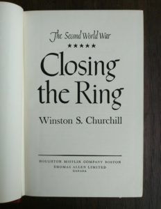 THE SECOND WORLD WAR by Winston Churchill 6 Volume first edition set 1948-1953 title page for the fifth volume