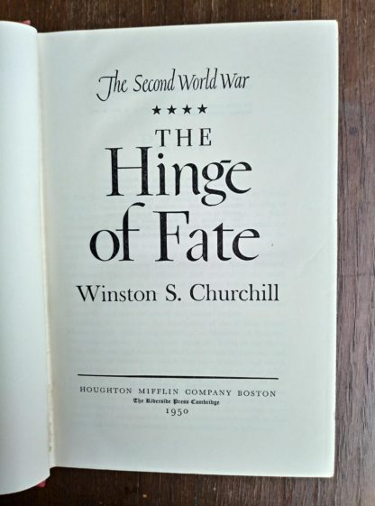 THE SECOND WORLD WAR by Winston Churchill 6 Volume first edition set 1948-1953 title page for the fourth volume