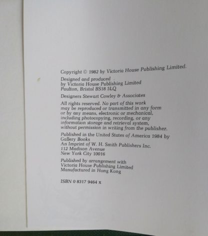 copyright page in a 1982 copy of The Wind in the Willows published by by Victoria House Publishing Limited