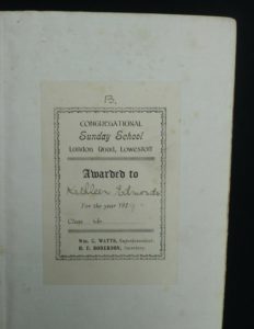 ephemera inside an early undated printing of Ben Hur by Lew Wallace published by Charles H. Kelly