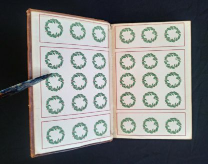 front pastedown and endpaper in a 1908 Leather bound RAMOLA by George Eliot published by McClurg & Co