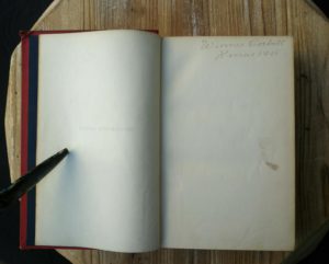 gift annotation in a 1906 PICKWICK PAPERS by Charles Dickens, Ward Lock & Co