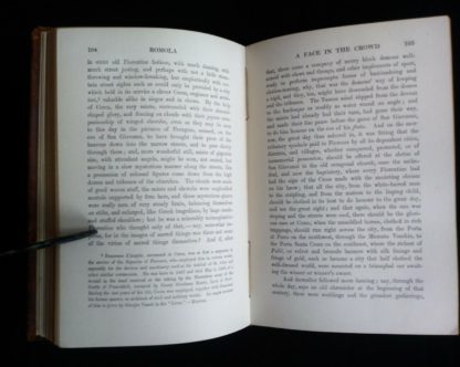 page 104 and 105 in a 1908 Leather bound RAMOLA by George Eliot published by McClurg & Co