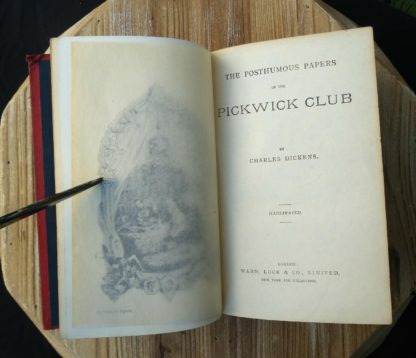 title page in a 1906 copy of PICKWICK PAPERS by Charles Dickens, Ward Lock & Co