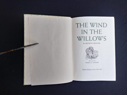 title page in a 1954 copy of The Wind in the Willows illustrated by Ernest Shepard