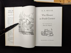 Title Page inside a copy of The House at Pooh Corner 1979 published in Canada by McClelland & Stewart