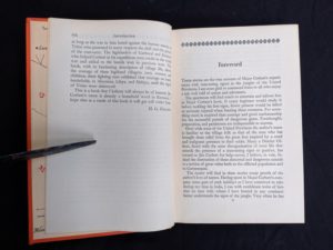first page of the forward in a 1946 First American Edition of MAN-EATERS of Kumaon by Jim Corbett