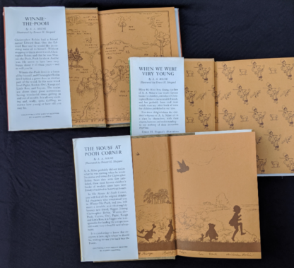 front pastedown and endpapers inside a Set of 3 Winnie-the-Pooh A. A. Milne books 1979 - 83