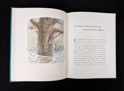 illustration of Piglet entirely surrounded by water in a 1965 copy of The Pooh Story Book stated 1st Canadian Edition