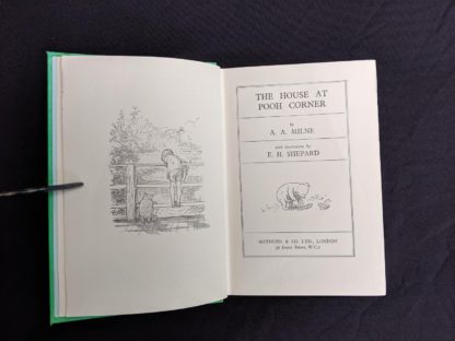 title page in a 1963 copy of The House at Pooh Corner by A. A. Milne