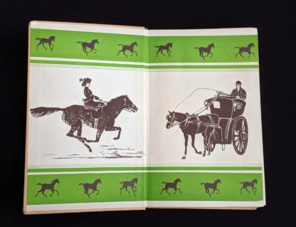 front pastedown and end paper in a 1949 copy of Black Beauty by Anna Sewell - The Heirloom Library - first printing