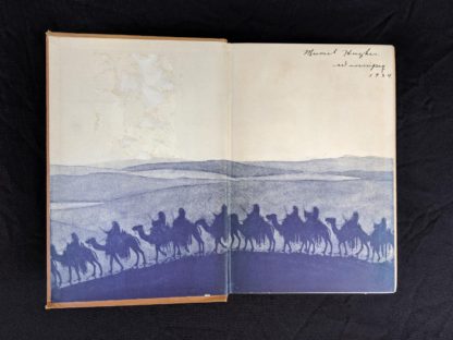 front pastedown and endpaper in a 1927 copy of Revolt in the Desert by T. E. Lawrence