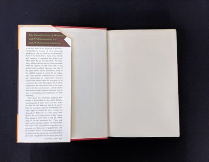 front pastedown and endpaper in a 1954 First American Edition copy of The Natural History of Mammals by François Bourlière