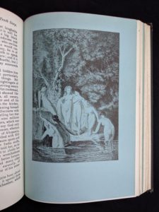 illustration inside a copy of The Decameron of Boccaccio by Giovanni Boccaccio. Published by The Bibliophilist Society circa 1930s