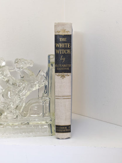 Spine view of a First Edition copy of The White Witch 1958 by Elizabeth Goudge published in London by Hodder & Stoughton