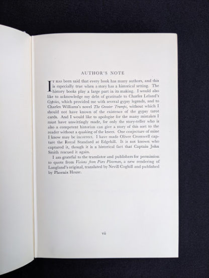 authors note in a First Edition copy of The White Witch 1958 by Elizabeth Goudge published in London by Hodder & Stoughton