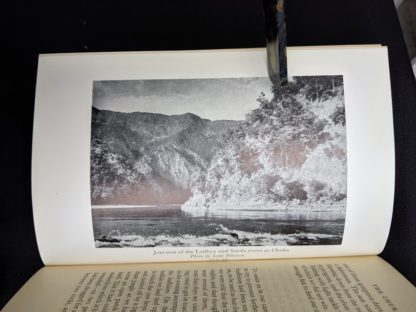 photograph of the junction of the Ladhya and Sarda rivers at Chuka in a 1954 copy of The Temple Tiger and More Man-Eaters of Kumaon by Jim Corbett - second impression