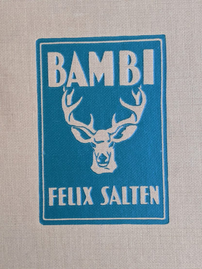blindstamp on the front cover of a 1929 copy of Bambi by Felix Salten published by Grosset & Dunlap