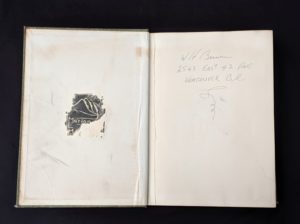 front pastedown and endpaper on a 1937 First Edition copy of The Birds of America by John James Audubon