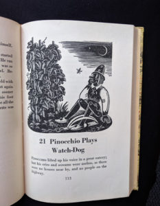 1946 second printing of a Rainbow Classics edition of Pinocchio The Adventures of a Little Wooden Boy page 113