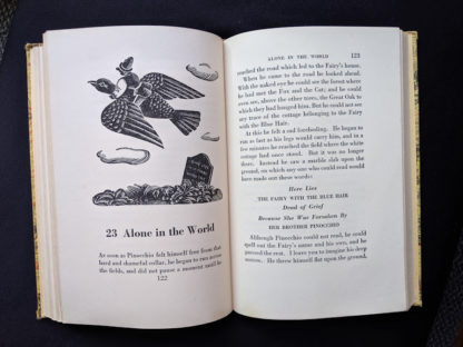 1946 second printing of a Rainbow Classics edition of Pinocchio The Adventures of a Little Wooden Boy page 122 and 123