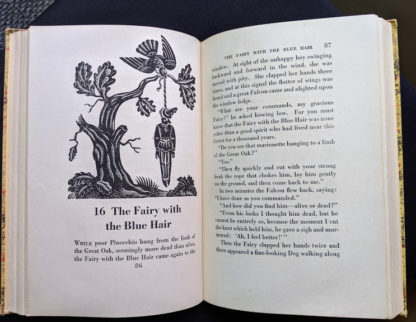 1946 second printing of a Rainbow Classics edition of Pinocchio The Adventures of a Little Wooden Boy page 86 and 87