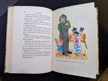 1946 second printing of a Rainbow Classics edition of Pinocchio The Adventures of a Little Wooden Boy page 96 and 97