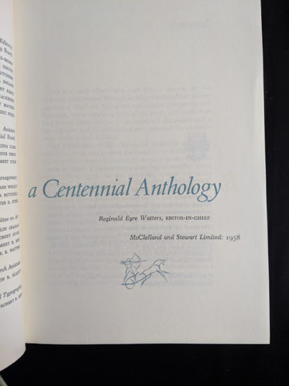 editor in chief 1958 first edition copy of British Columbia -A Centennial Anthology