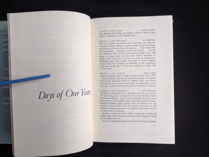 first page in a 1958 first edition copy of British Columbia -A Centennial Anthology