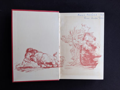 front pastedown and endpaper in a 1954 Red Fairy Book by Andrew Lang