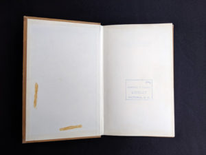 front pastedown and endpaper inside a 1959 copy of Practical Problems in Soil Mechanics- third edition- by Henry R. Reynolds and P. Protopapadakis