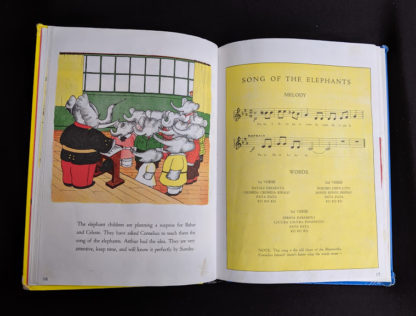 song of the elephants in a 1963 copy of Babar the King by Jean de Brunhoff