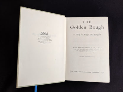 title page in a 1951 copy of The Golden Bough - A Study in Magic and Religion