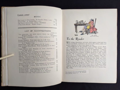 List of Illustrations and Note to the Reader inside a 1936 First Edition copy of The Tree - The Centenary Book of the Ulster Society for the Prevention of Cruelty to Animals 1836-1936