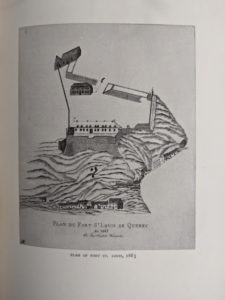 Plan of the Fort St Loius 1683 in a 1904 copy of Old Quebec - The Fortress of New France by Gilbert Parker and Claude G Bryan