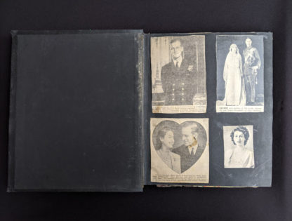 First page inside Vintage Souvenir Book Full of early article pictures of Queen Elizabeth
