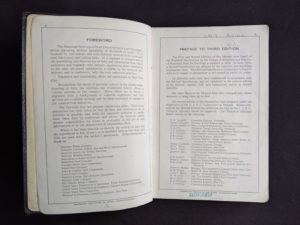 Forward page inside a 1941 copy of Steel Construction published by American Institute Of Steel Construction- third edition - fourth printing