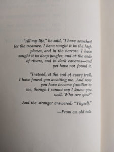 Quote inside a 1958 copy of KLONDIKE - The Life and Death of the Last Great Gold Rush by Pierre Berton