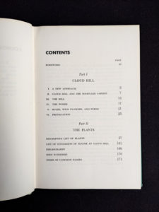 Table of Contents in a 1959 copy of Rock Garden Plants - New Ways to Use Then Around Your Home by Doretta Klaber
