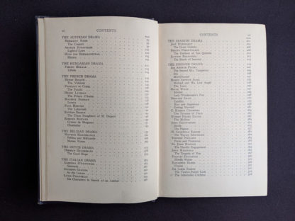 Table of Contents page 2 of 3 inside a 1925 copy of A Study of Modern Drama by Barrett H Clark - First Edition