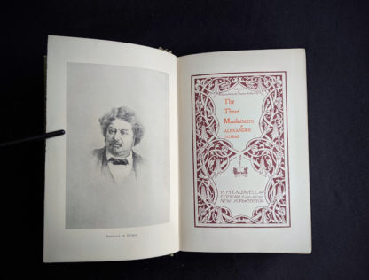 Title page inside a 1900 copy of The Three Musketeers by Alexandre Dumas - Published by Caldwell Company Publishers