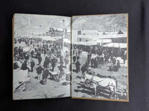 back endpaper and pastedown insde a 1958 first edition copy of KLONDIKE - The Life and Death of the Last Great Gold Rush by Pierre Berton