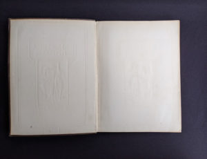 front pastedown and endpaper inside a 1926 copy of Master Book 1 - Beginning the Use of Tools and Materials Published by Lewis E Myers & Company