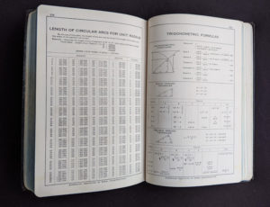 trigonometric formulas leather spine on a 1941 copy of Steel Construction published by American Institute Of Steel Construction- third edition - fourth printing